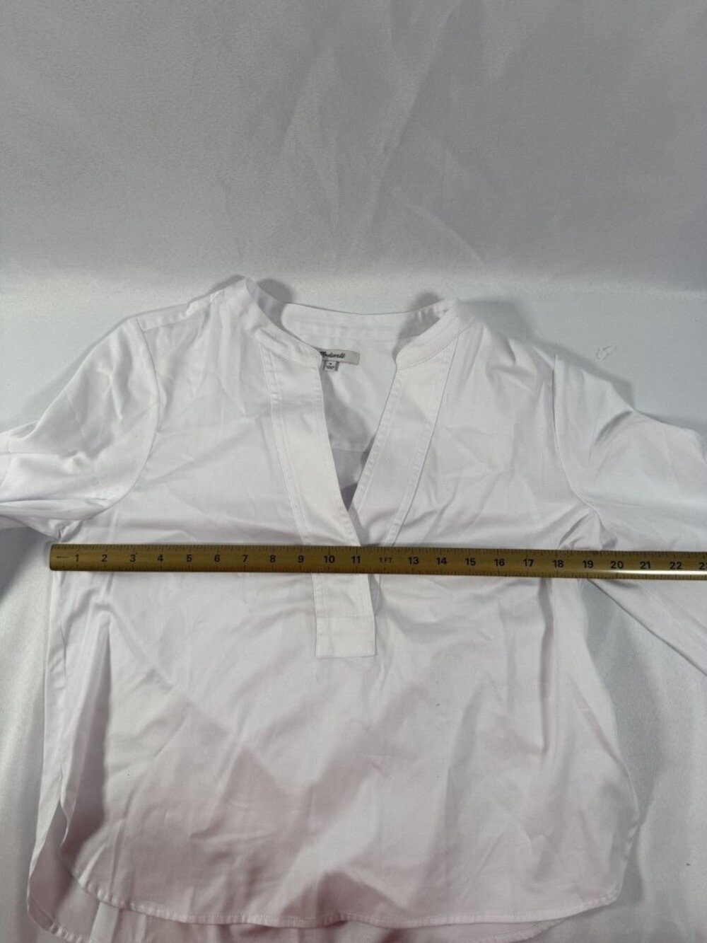 Madewell V-Neck Long-Sleeve Top Coastal Boho Minimalist Medium - Picture 6 of 7